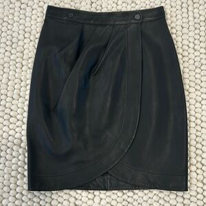 Ba&sh mini wrap leather skirt